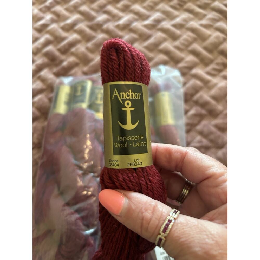 Vtg Anchor Tapisserie 100% Wool Yarn Red 6 Skeins 10M #08404 Needlepoint Thread - Picture 3 of 6